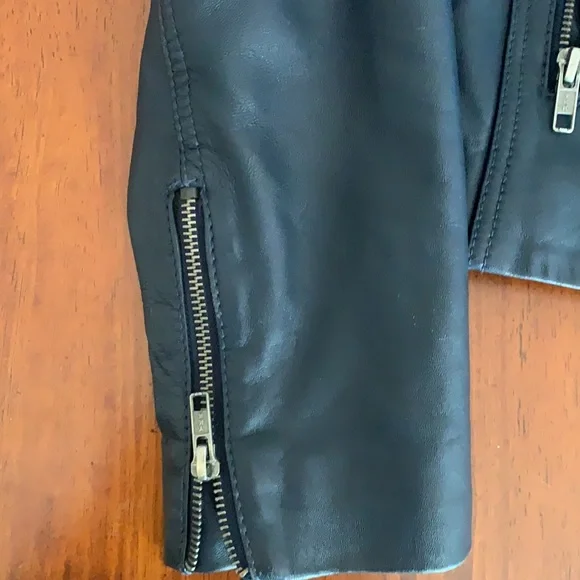 🛵 Genuine vintage leather moto jacket Naf Naf Paris 🇫🇷biker jacket size M - Picture 7 of 14